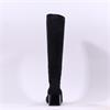 Miss Elastic Fax Block Pull On Long Boot - Black Suede